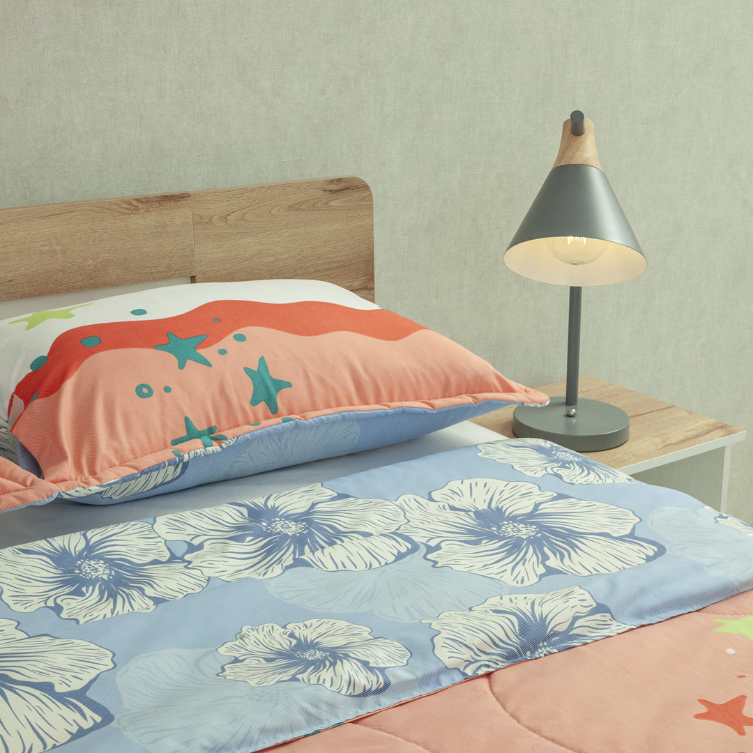 Cubrelecho Semiacolchado Doble Faz Pureza De Cielo