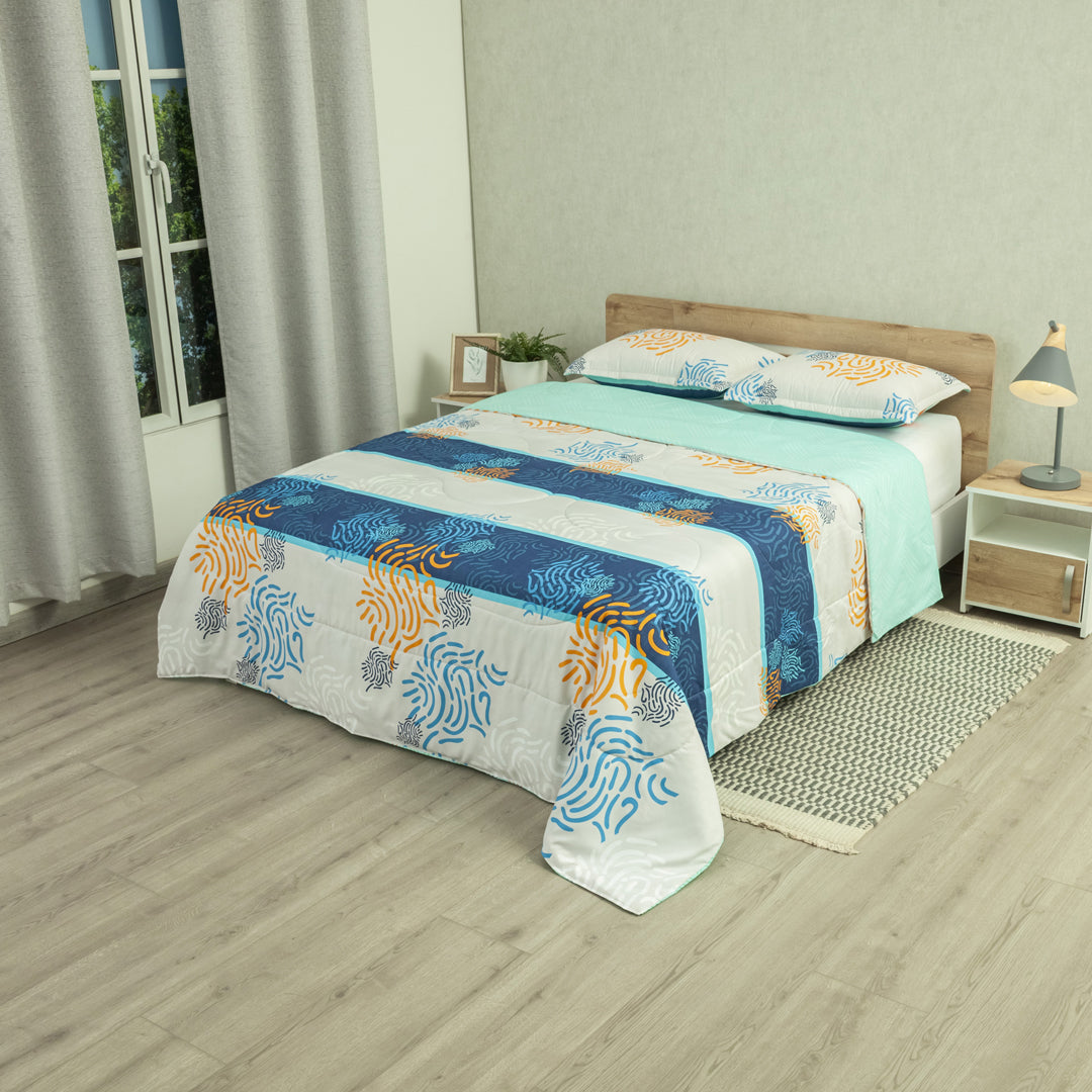 Cubrelecho Semiacolchado Doble Faz Marea Serena