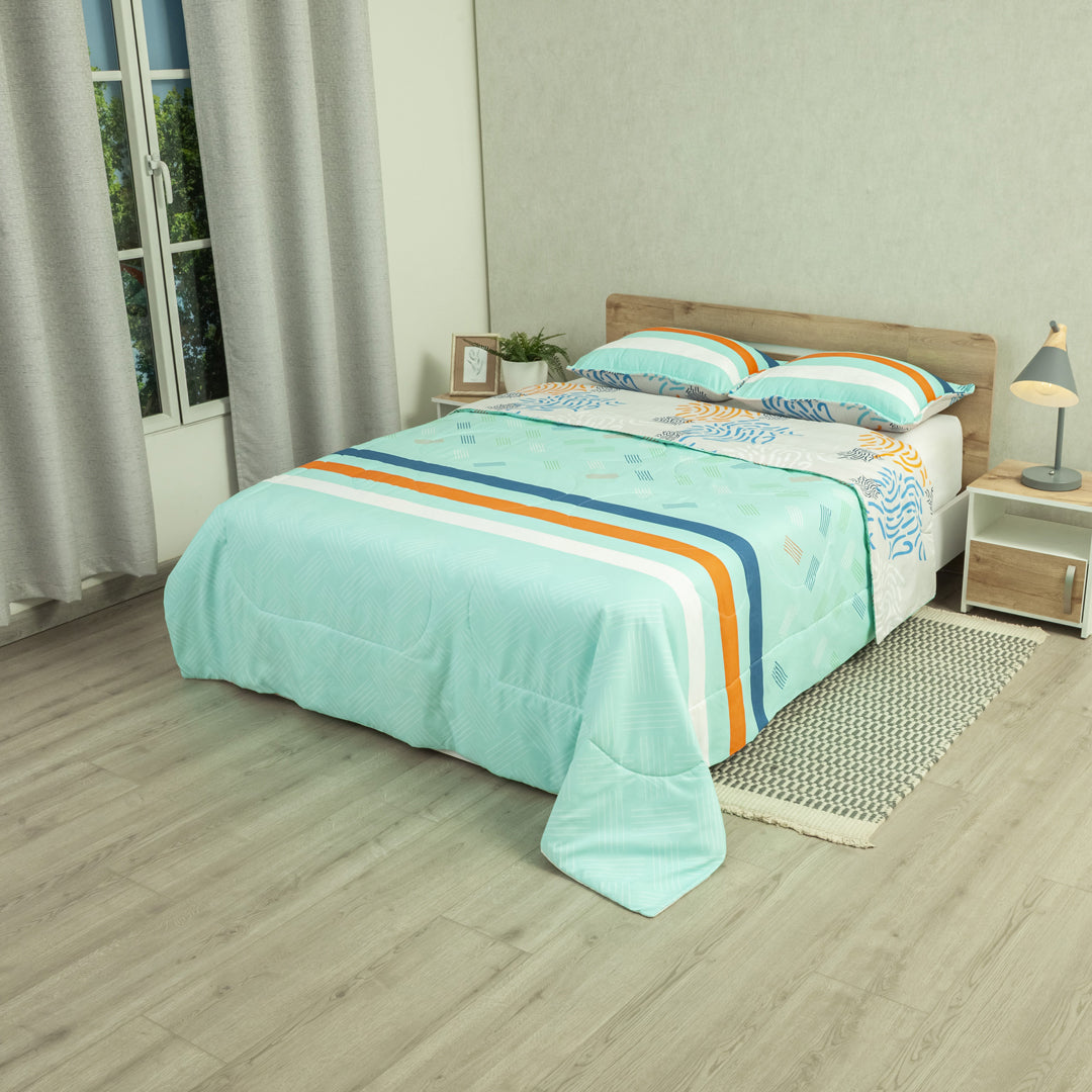 Cubrelecho Semiacolchado Doble Faz Marea Serena