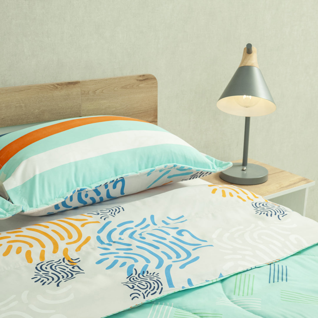 Cubrelecho Semiacolchado Doble Faz Marea Serena