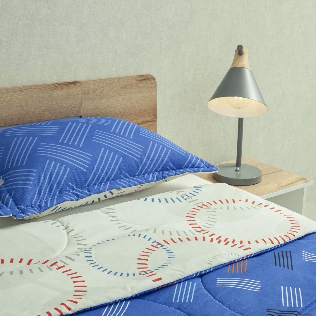 Cubrelecho Semiacolchado Doble Faz Grafito Moderno