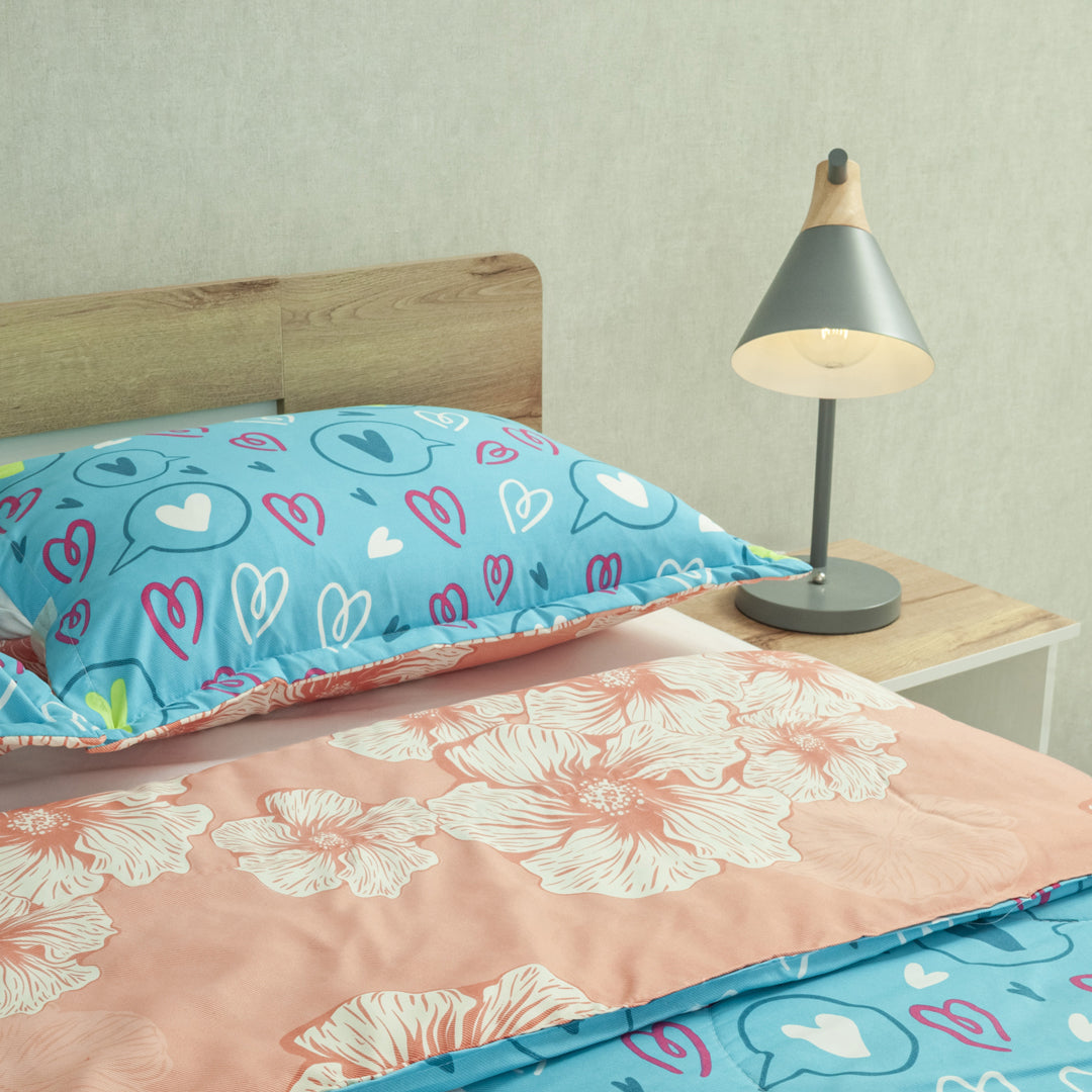 Cubrelecho Semiacolchado Doble Faz Dulce Primavera