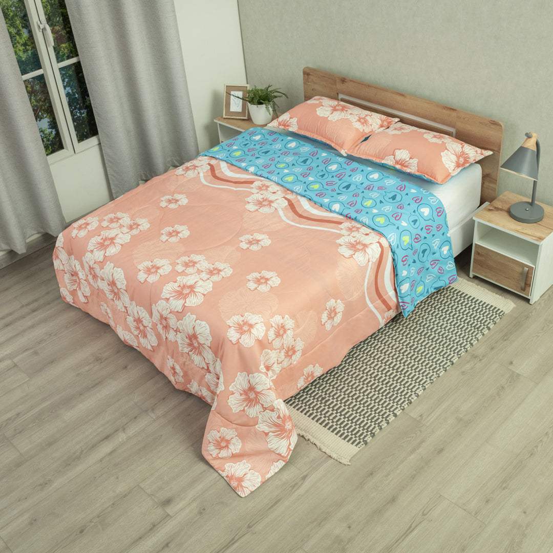 Cubrelecho Semiacolchado Doble Faz Dulce Primavera