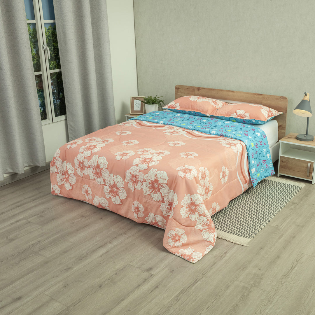 Cubrelecho Semiacolchado Doble Faz Dulce Primavera