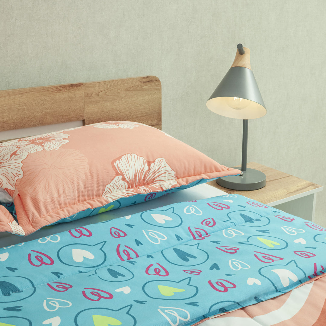 Cubrelecho Semiacolchado Doble Faz Dulce Primavera