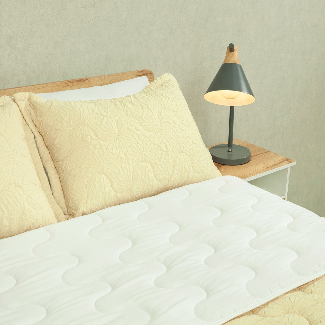 Cubrelecho Flora Amarillo - Blanco