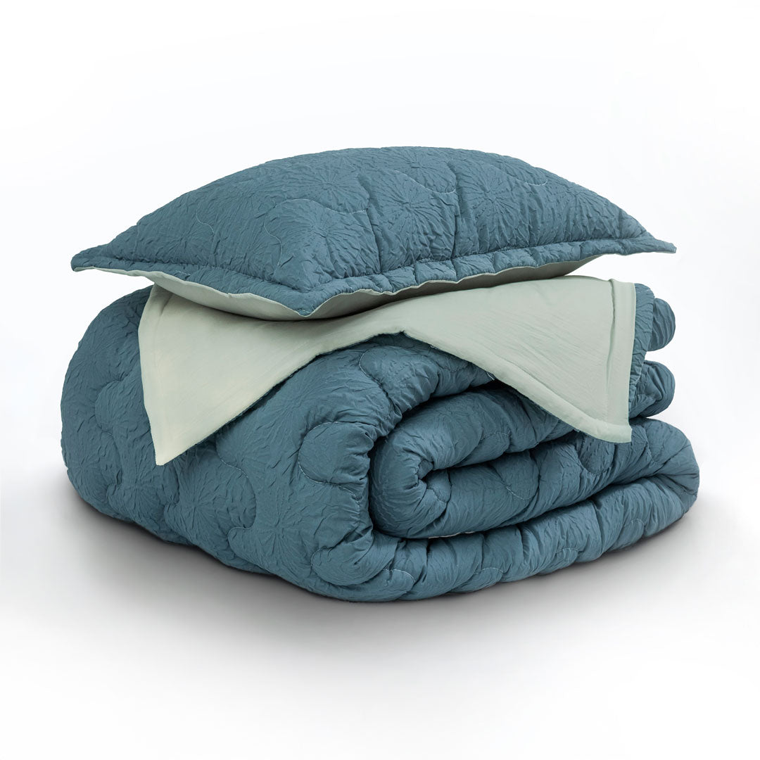 Cubrelecho Flora Amarillo - Blanco