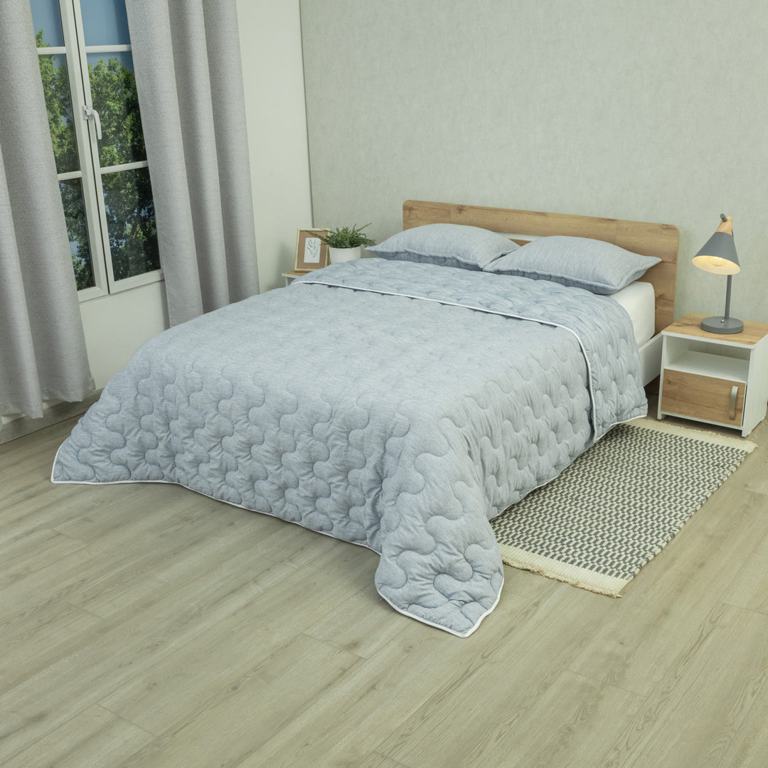 Cubrelecho Superacolchado Equilibrio Azul