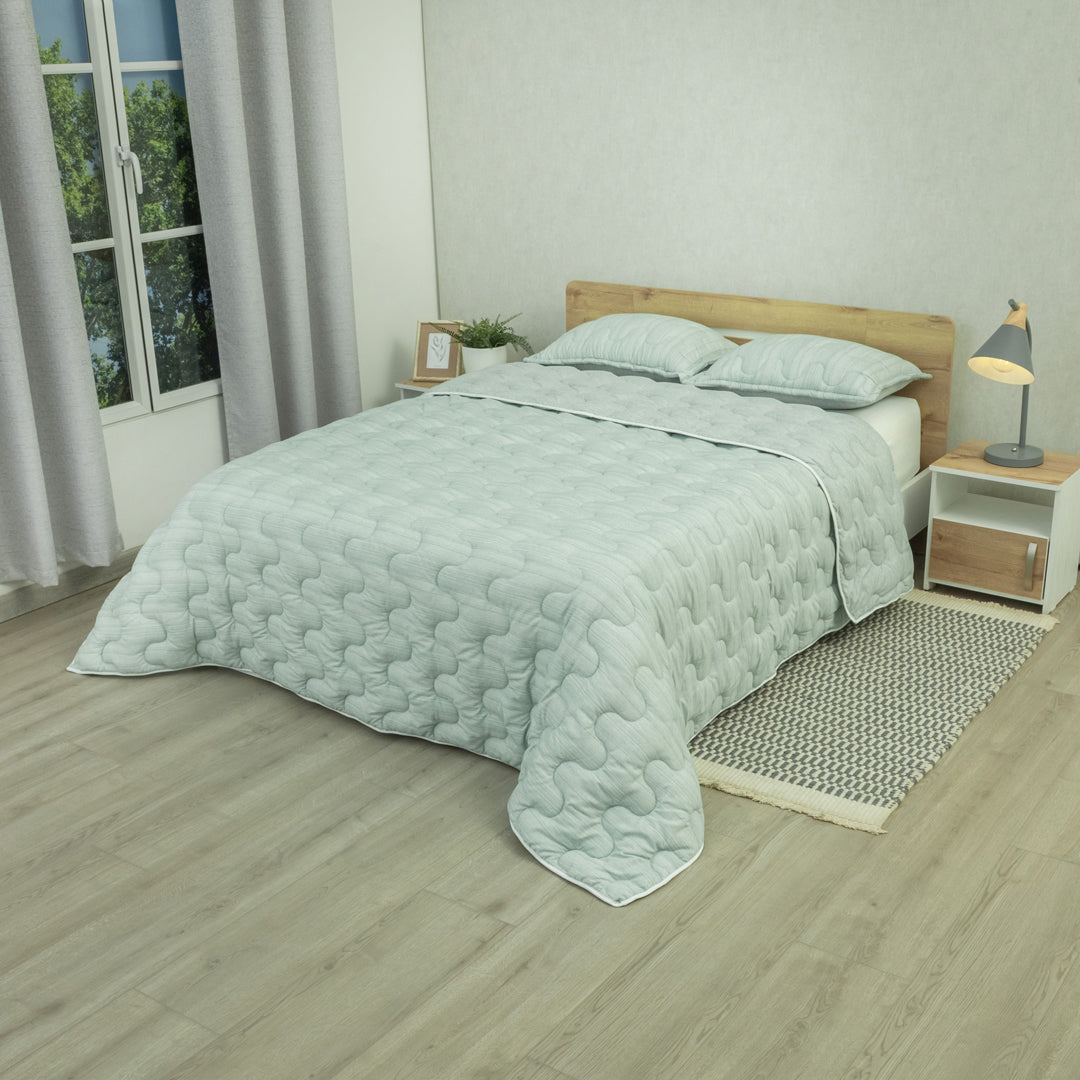 Cubrelecho Superacolchado Equilibrio Verde