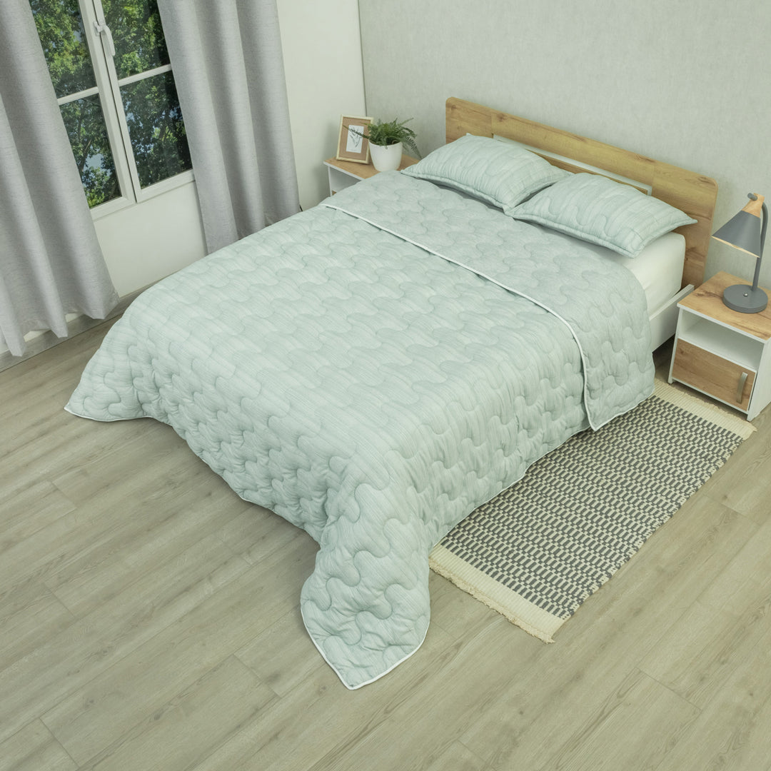 Cubrelecho Superacolchado Equilibrio Verde