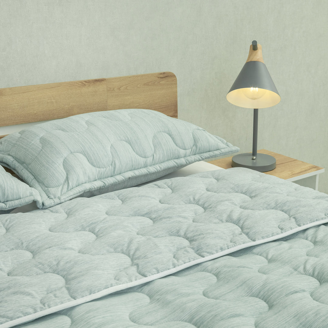 Cubrelecho Superacolchado Equilibrio Verde