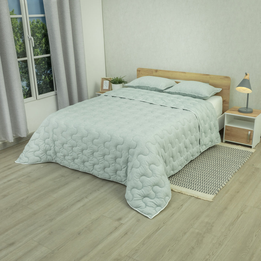 Cubrelecho Superacolchado Equilibrio Verde