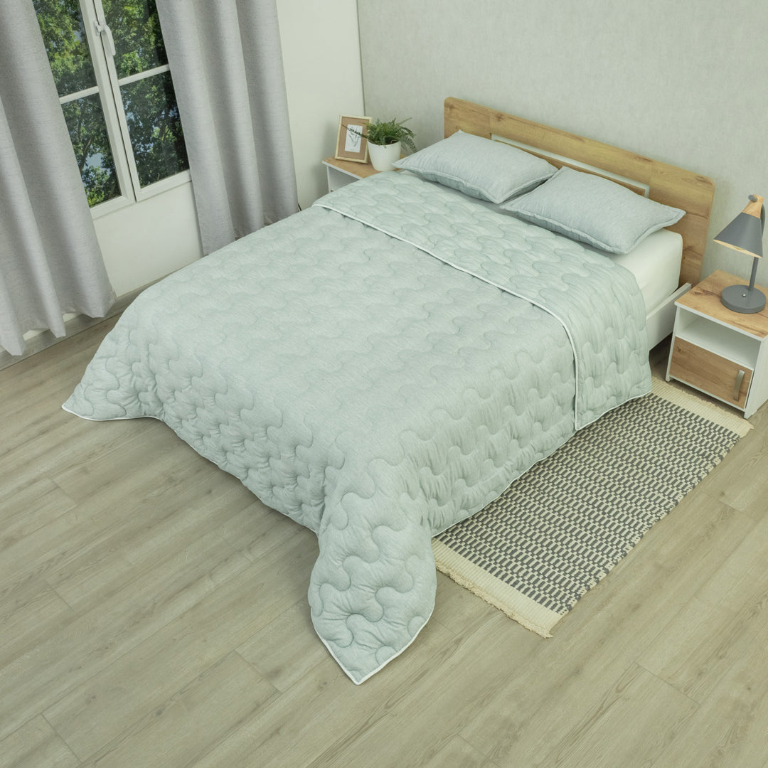 Cubrelecho Superacolchado Equilibrio Verde