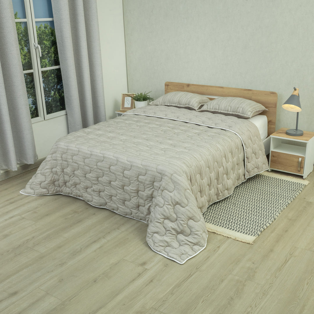 Cubrelecho Superacolchado Equilibrio Gris