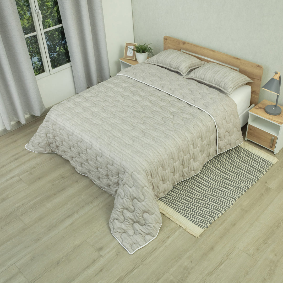 Cubrelecho Superacolchado Equilibrio Gris