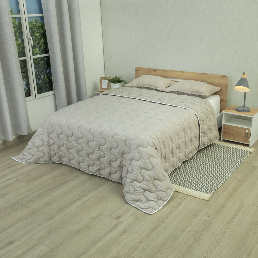 Cubrelecho Superacolchado Equilibrio Gris