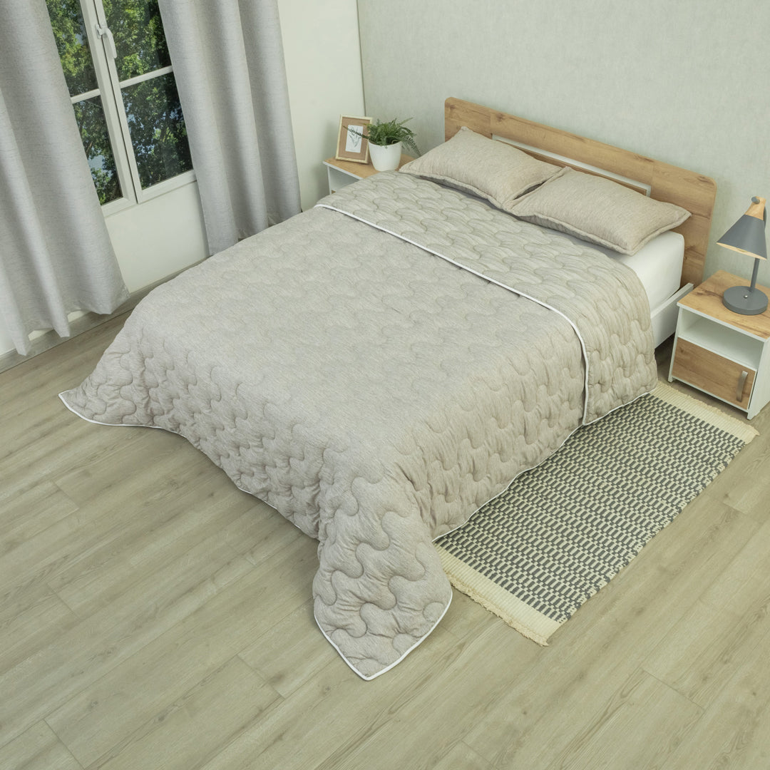 Cubrelecho Superacolchado Equilibrio Gris