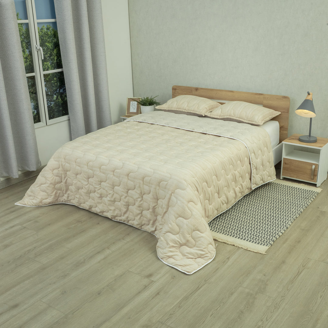 Cubrelecho Superacolchado Equilibrio Beige