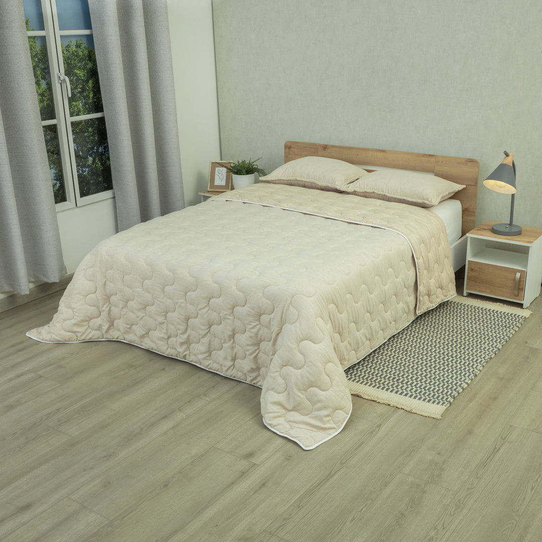 Cubrelecho Superacolchado Equilibrio Beige