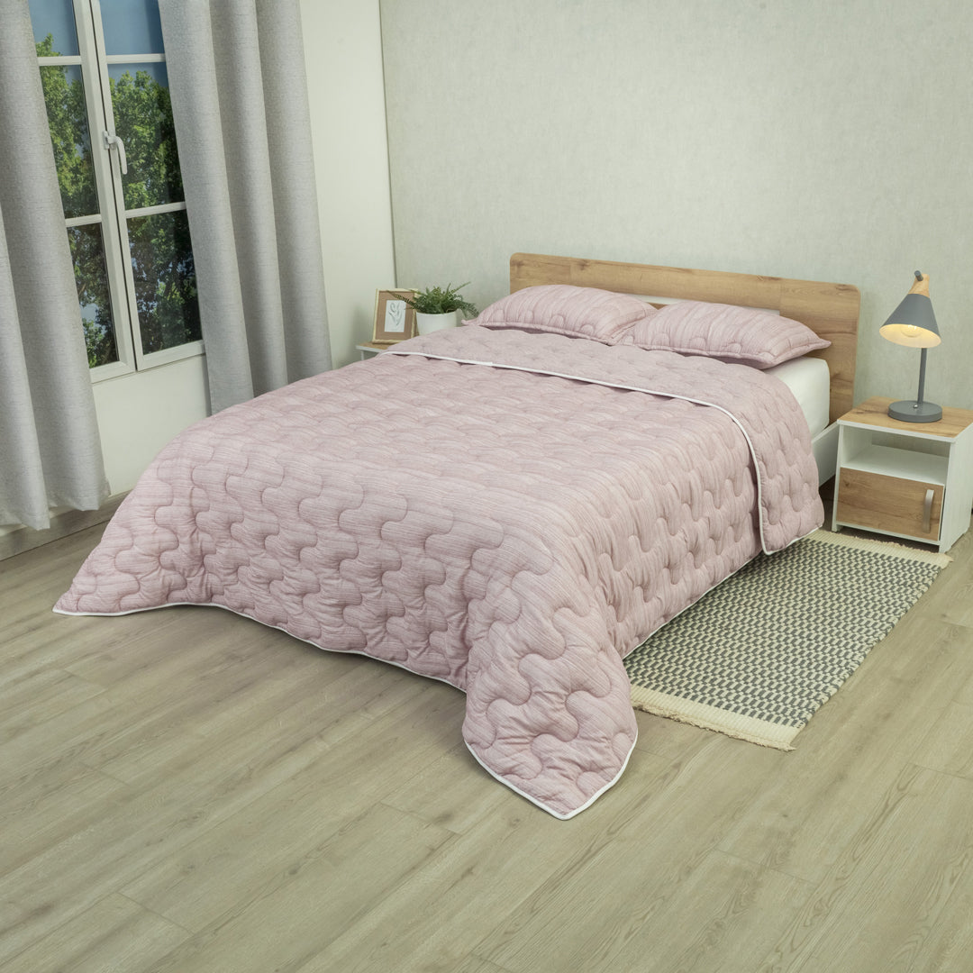 Cubrelecho Superacolchado Equilibrio Rosa