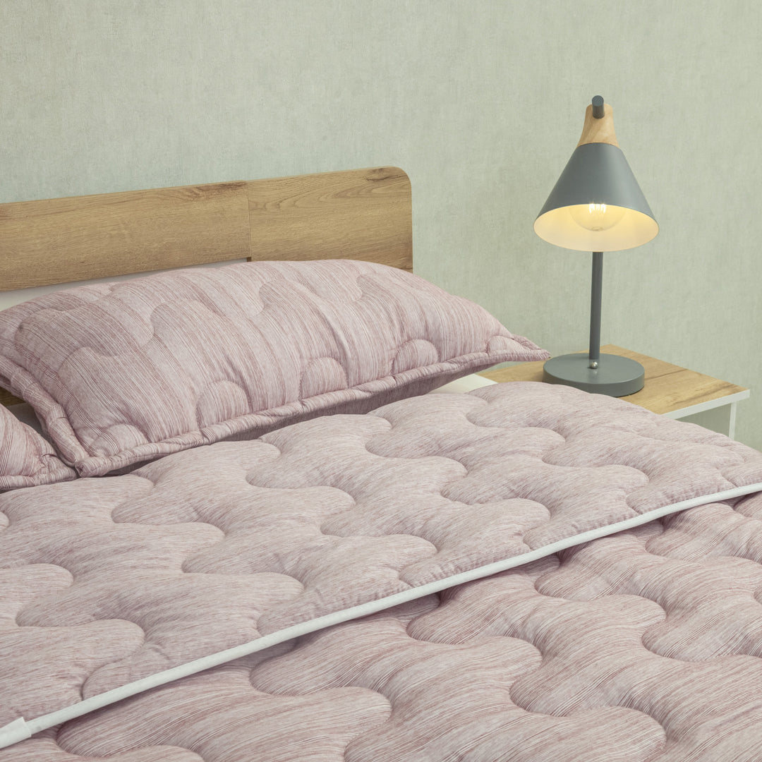 Cubrelecho Superacolchado Equilibrio Rosa