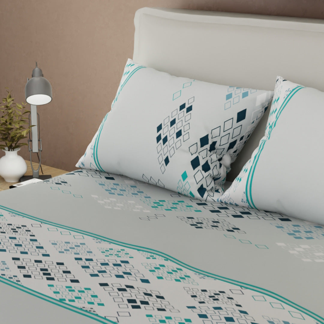 Juego De Sábanas Microfibra Suavizada Prisma Blanco