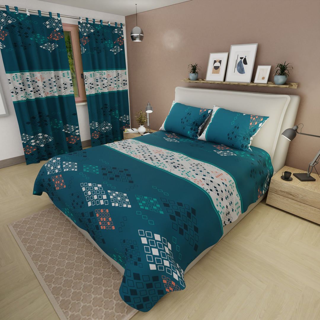 Juego De Sábanas Microfibra Suavizada Prisma Verde