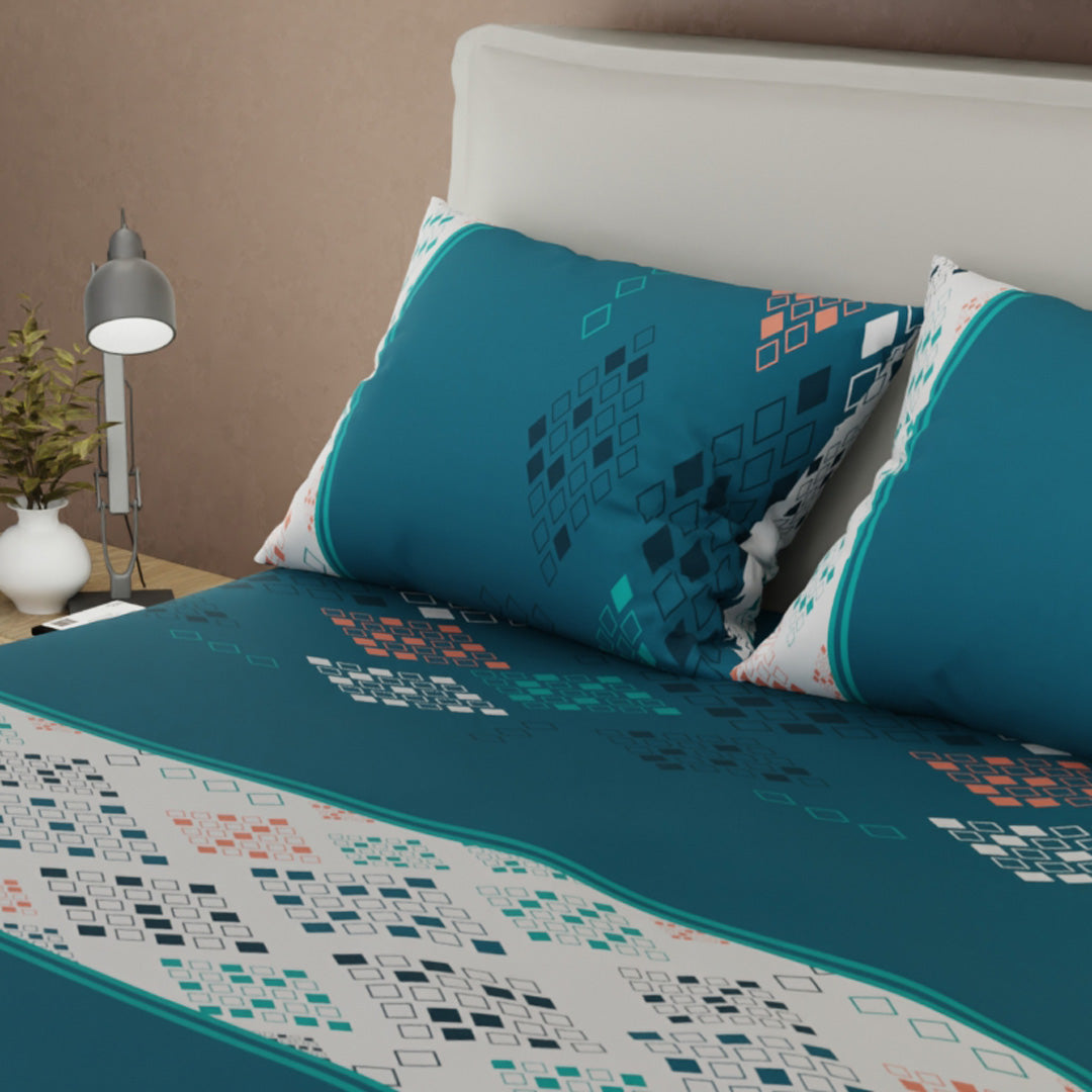 Juego De Sábanas Microfibra Suavizada Prisma Verde