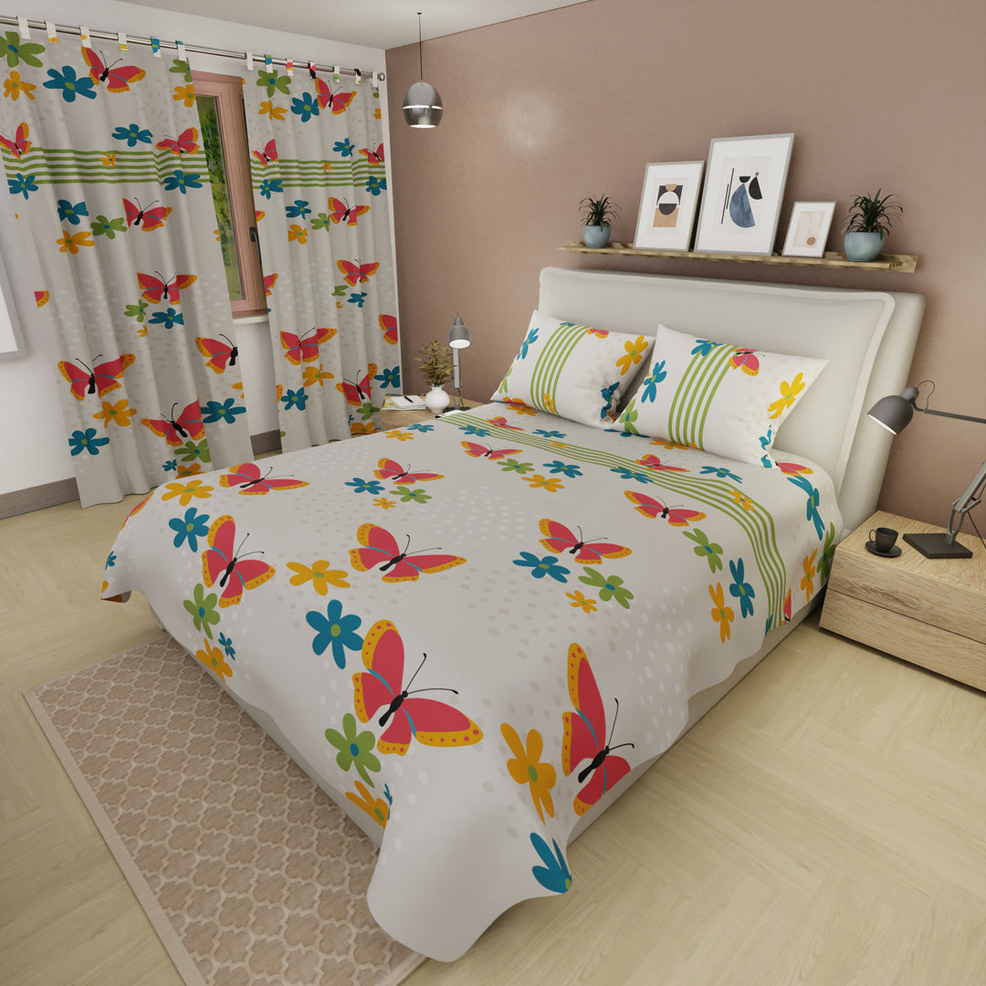 Juego De Sábanas Con Cortinas Glow Colorido
