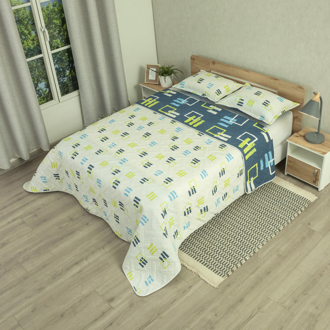 Cubrelecho Termosellado Doble Faz Style  Ritmo Metropolitano