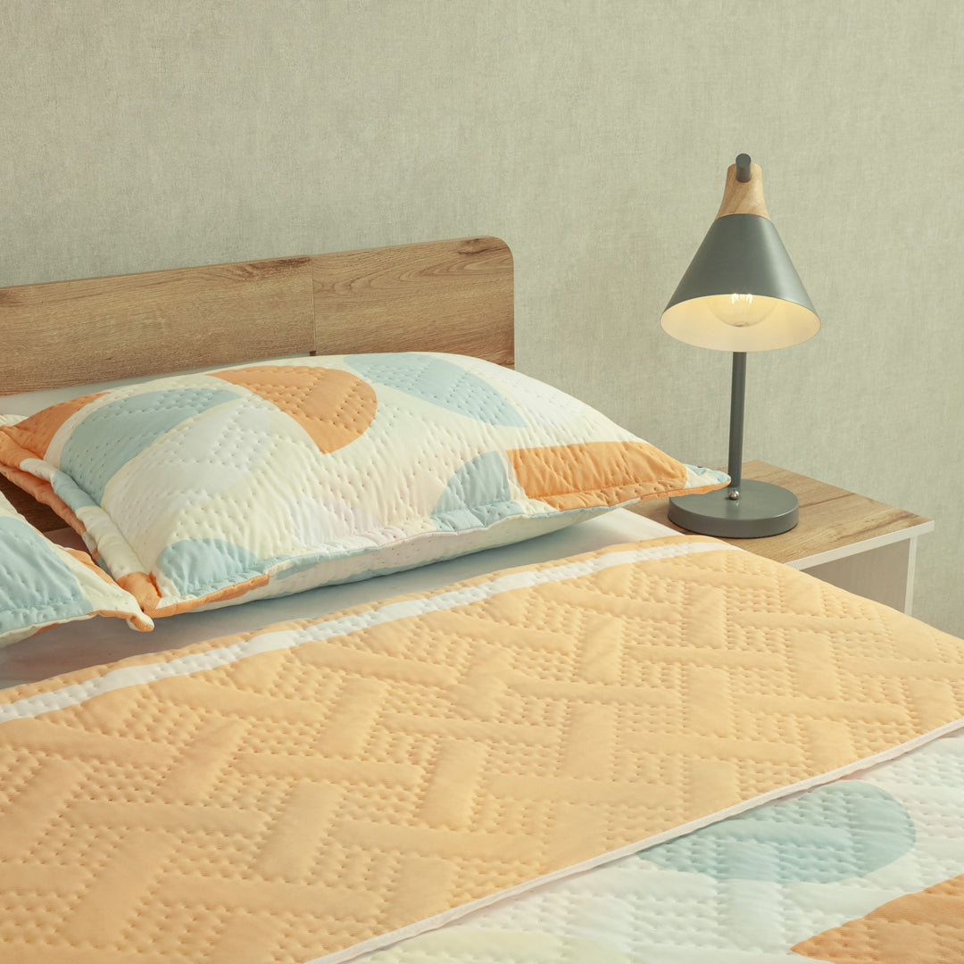 Cubrelecho Termosellado Doble Faz Style Curvas Del Tiempo