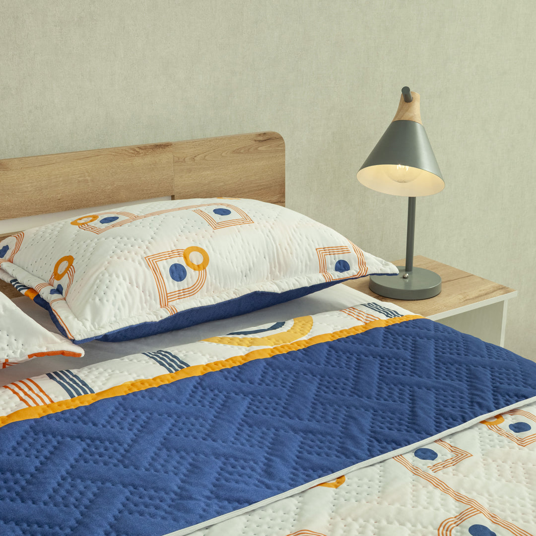 Cubrelecho Termosellado Doble Faz Style Órbita Azul