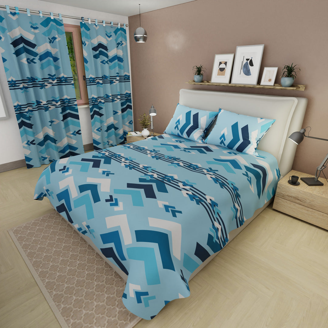 Juego De Sábanas Con Cortinas Esencia Acua