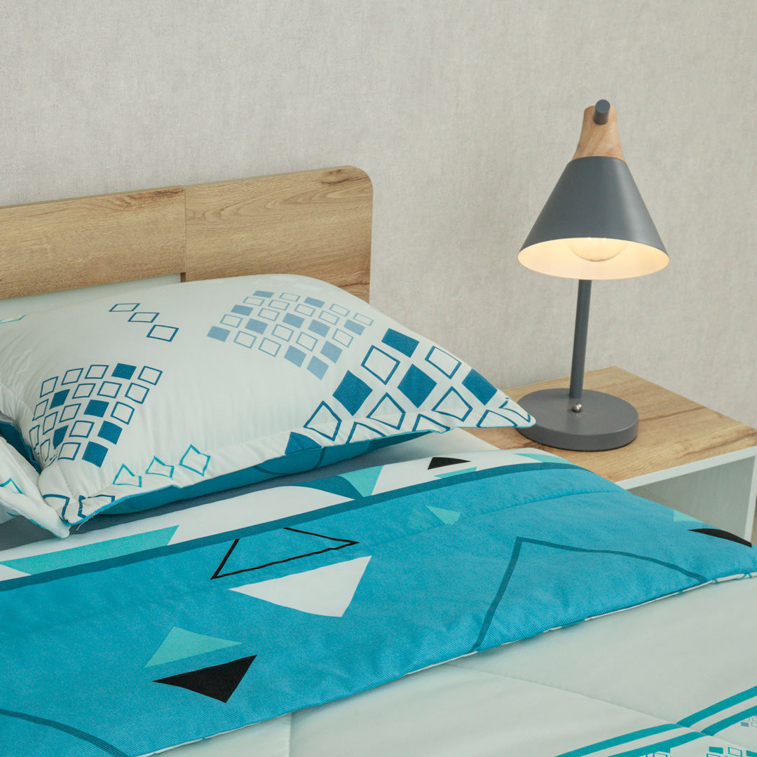 Cubrelecho Semiacolchado Doble Faz  Pulse Moderno Azul