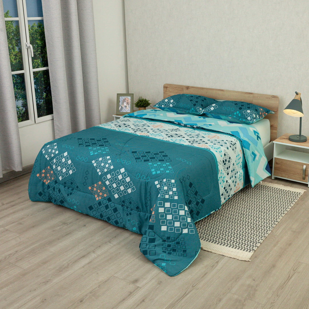 Cubrelecho Semiacolchado Doble Faz  Esencia Acua