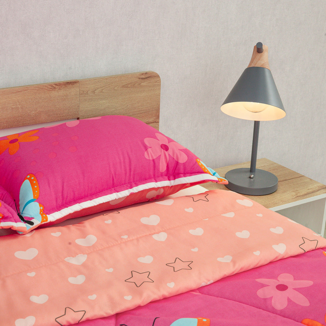 Cubrelecho Semiacolchado Doble Faz Glow Fucsia