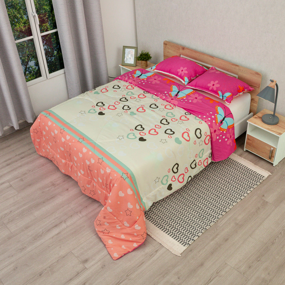 Cubrelecho Semiacolchado Doble Faz Glow Fucsia