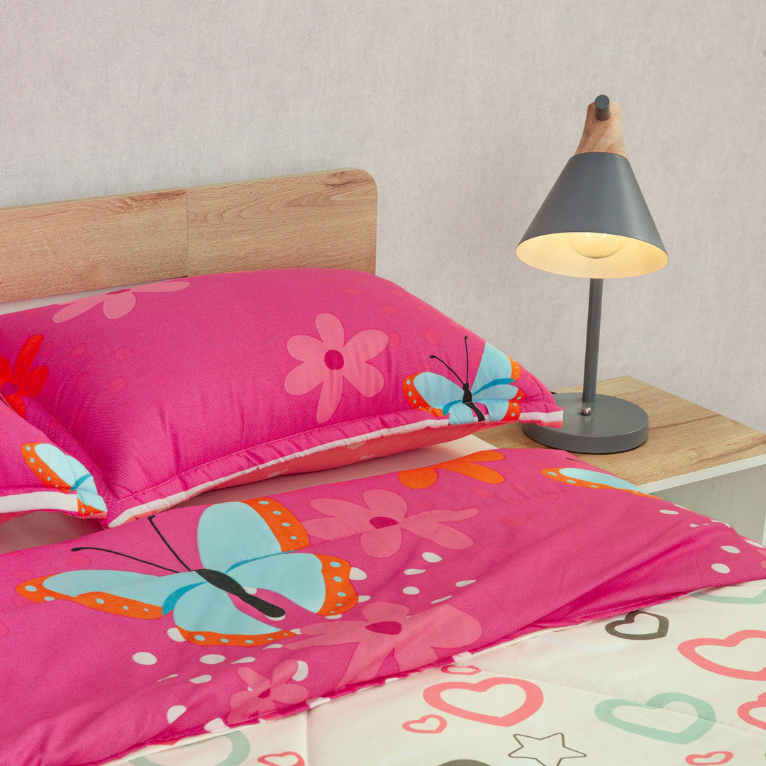 Cubrelecho Semiacolchado Doble Faz Glow Fucsia