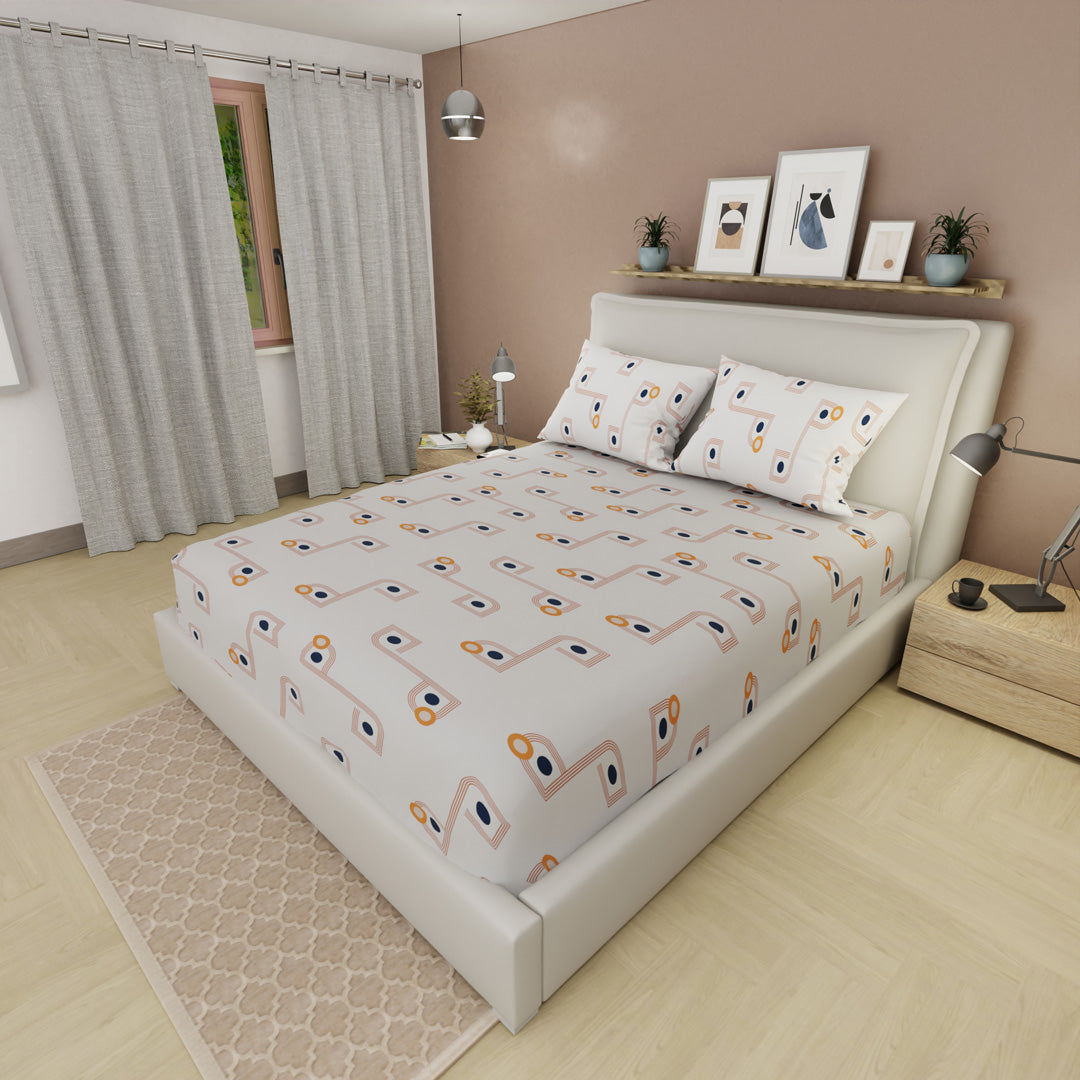 Sabana Semijuego Style Órbita En Blanco