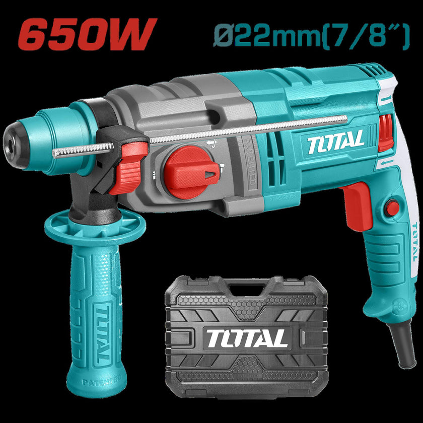 Taladro Rotomartillo Sds Plus 650W 17 Joules 110120V Incluye 2 Brocas Y 1 Juego De Escobillas Super Total Uth306236