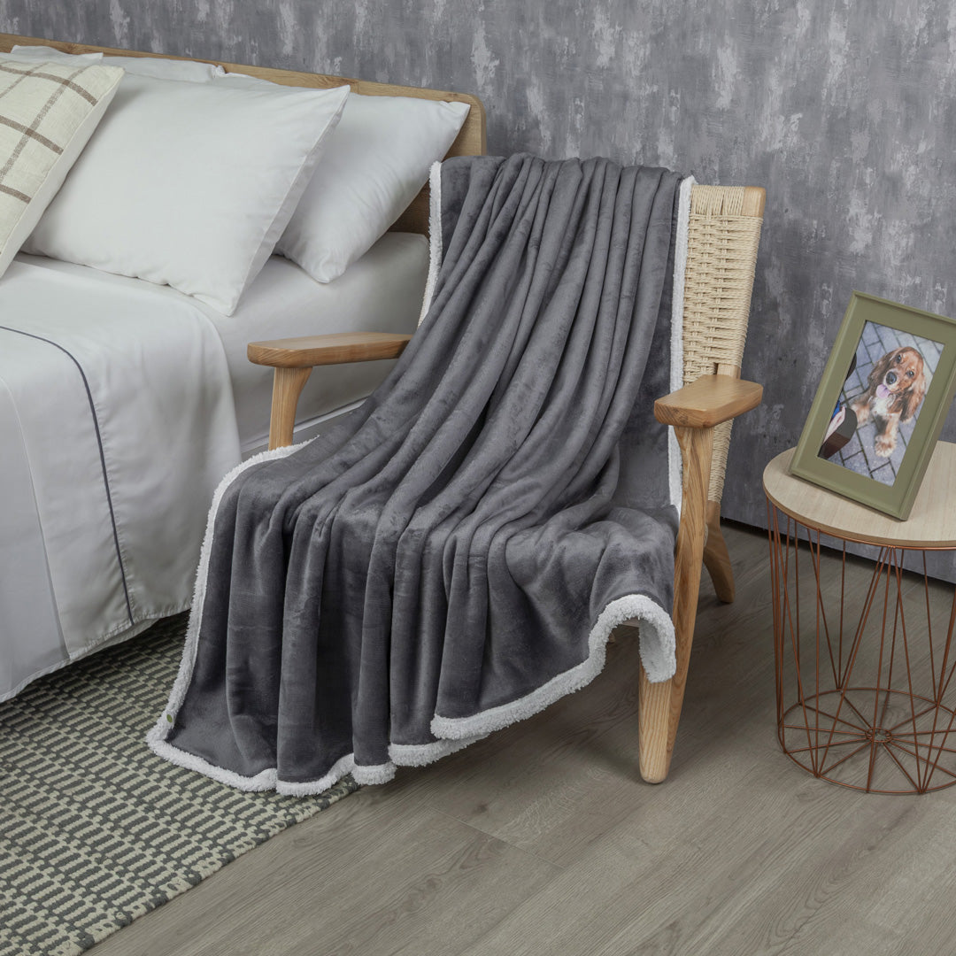 Cobija Ovejera Solo Fondo Gris Cemento