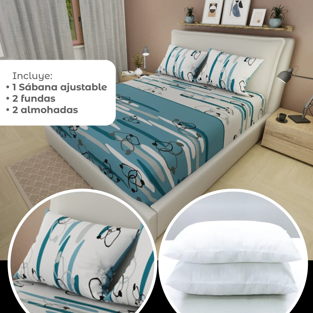 Combo 5 En 1 Azul - Blanco