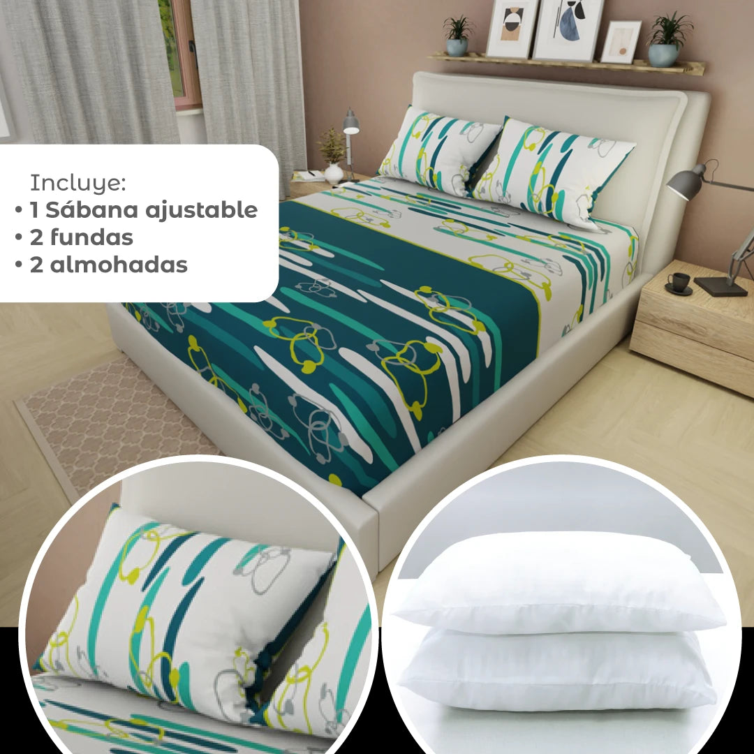 Combo 5 En 1 Verde - Blanco