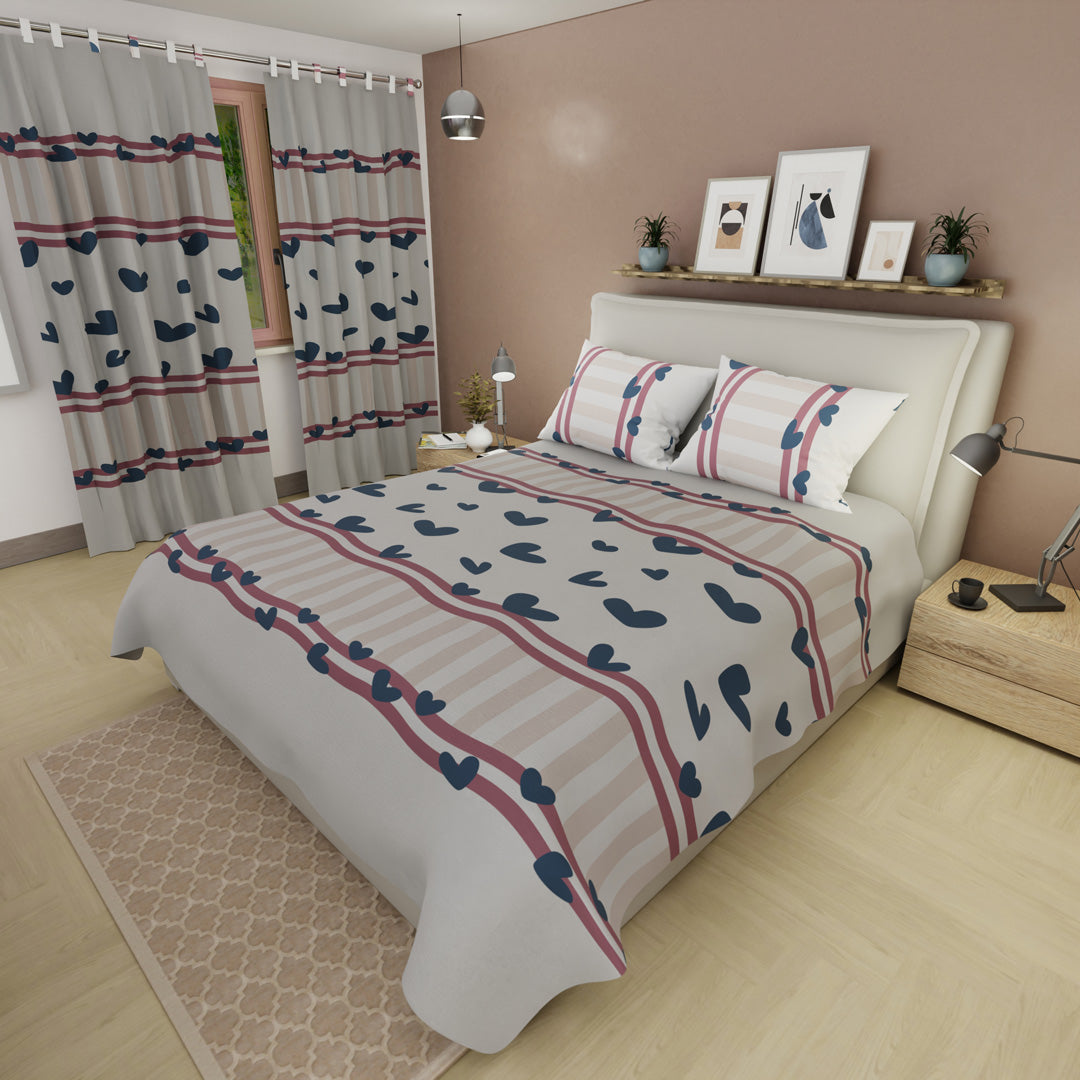 Juego De Sábanas Microfibra Suavizada  Entre Dos Amores