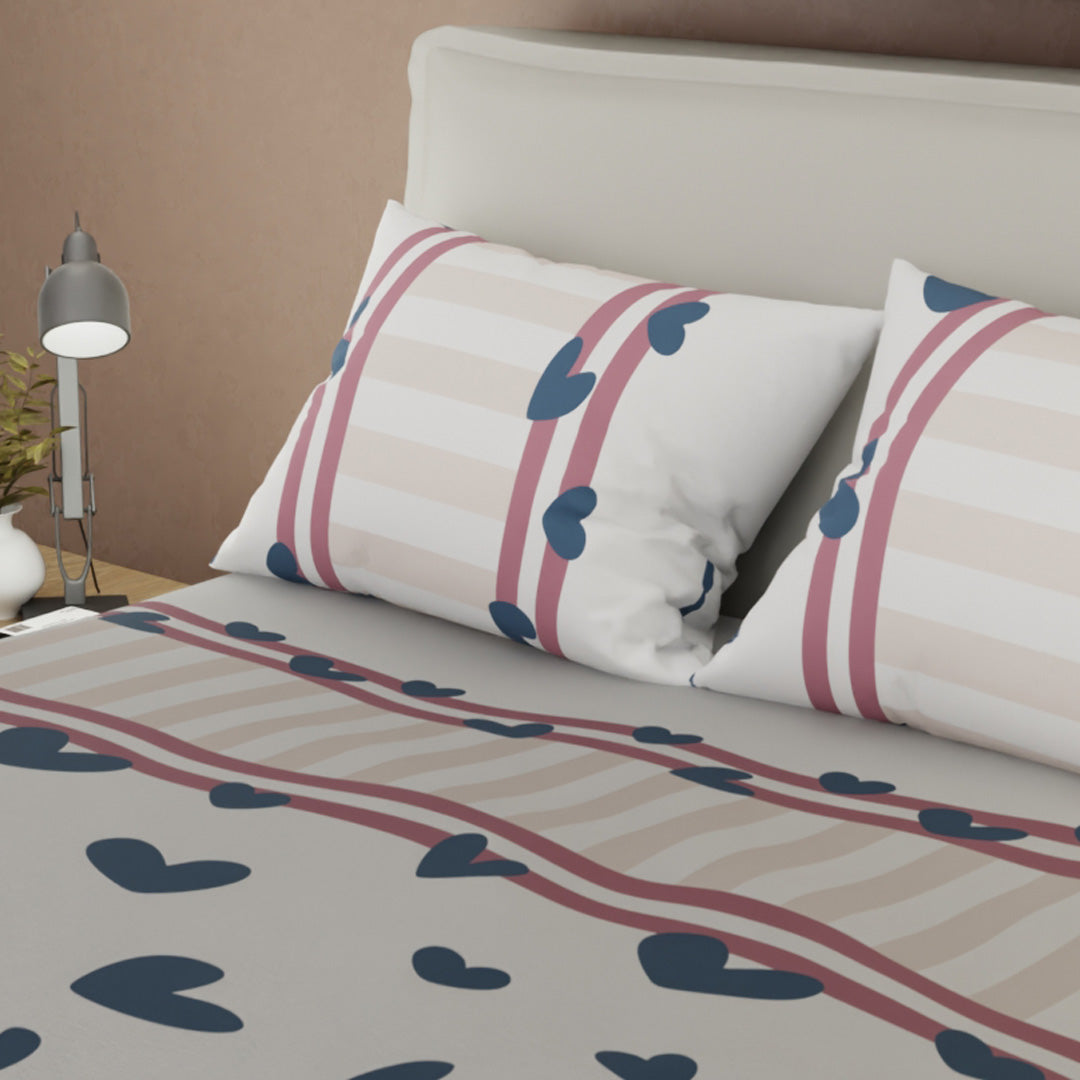 Juego De Sábanas Microfibra Suavizada  Entre Dos Amores