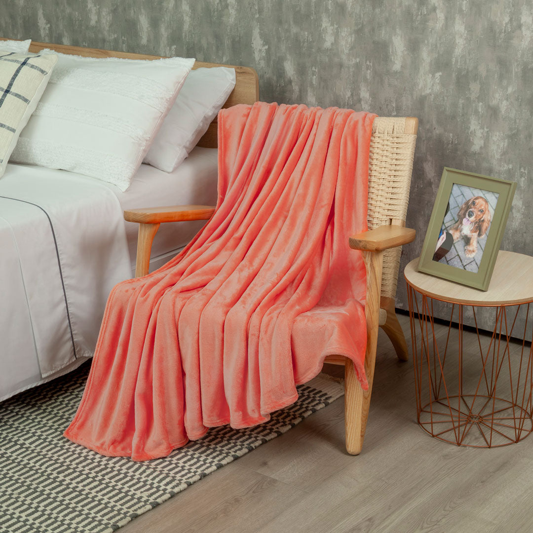 Cobija Piel De Durazno  Salmon Suave