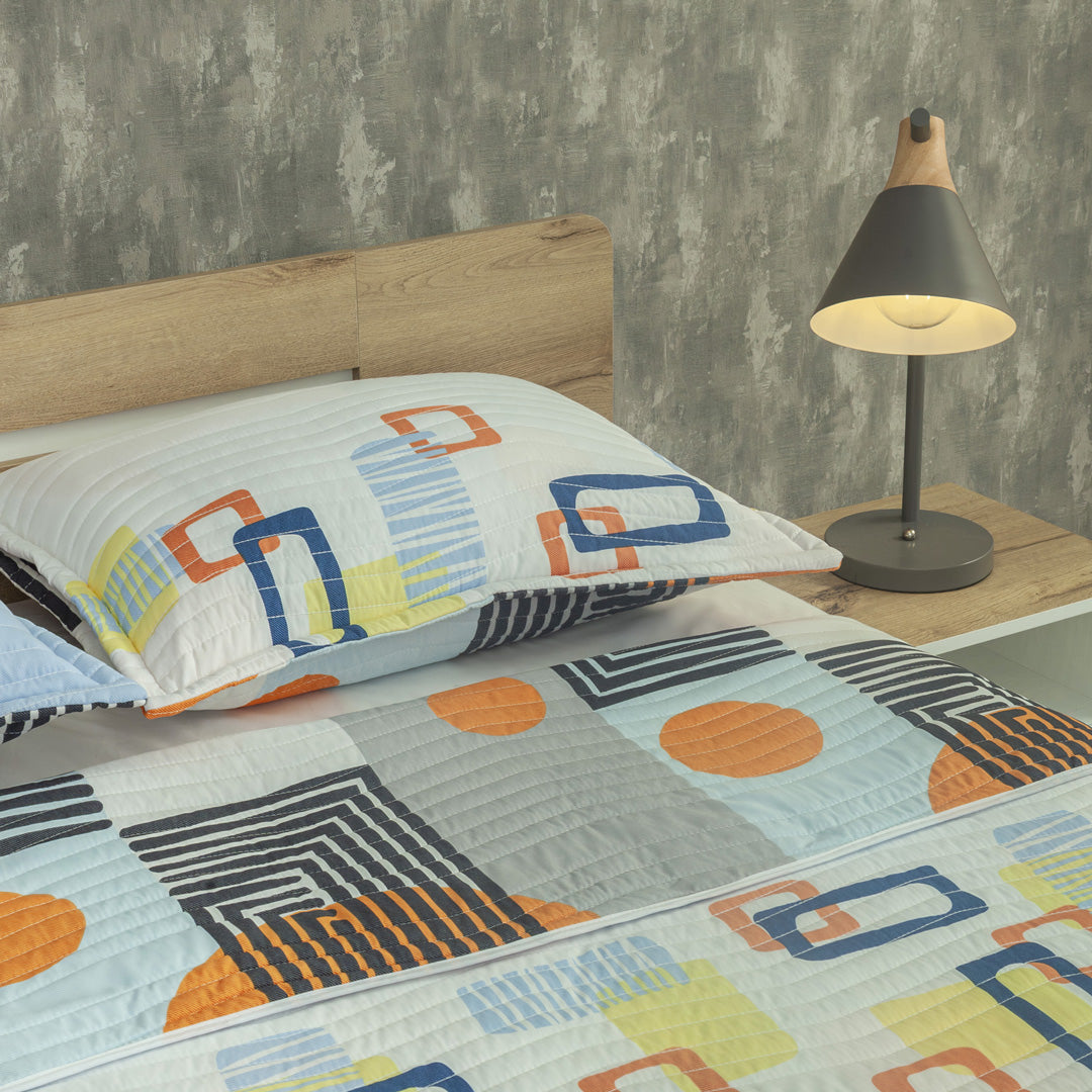 Cubrelecho Estampado Prensado Doble Faz Conexión Lineal