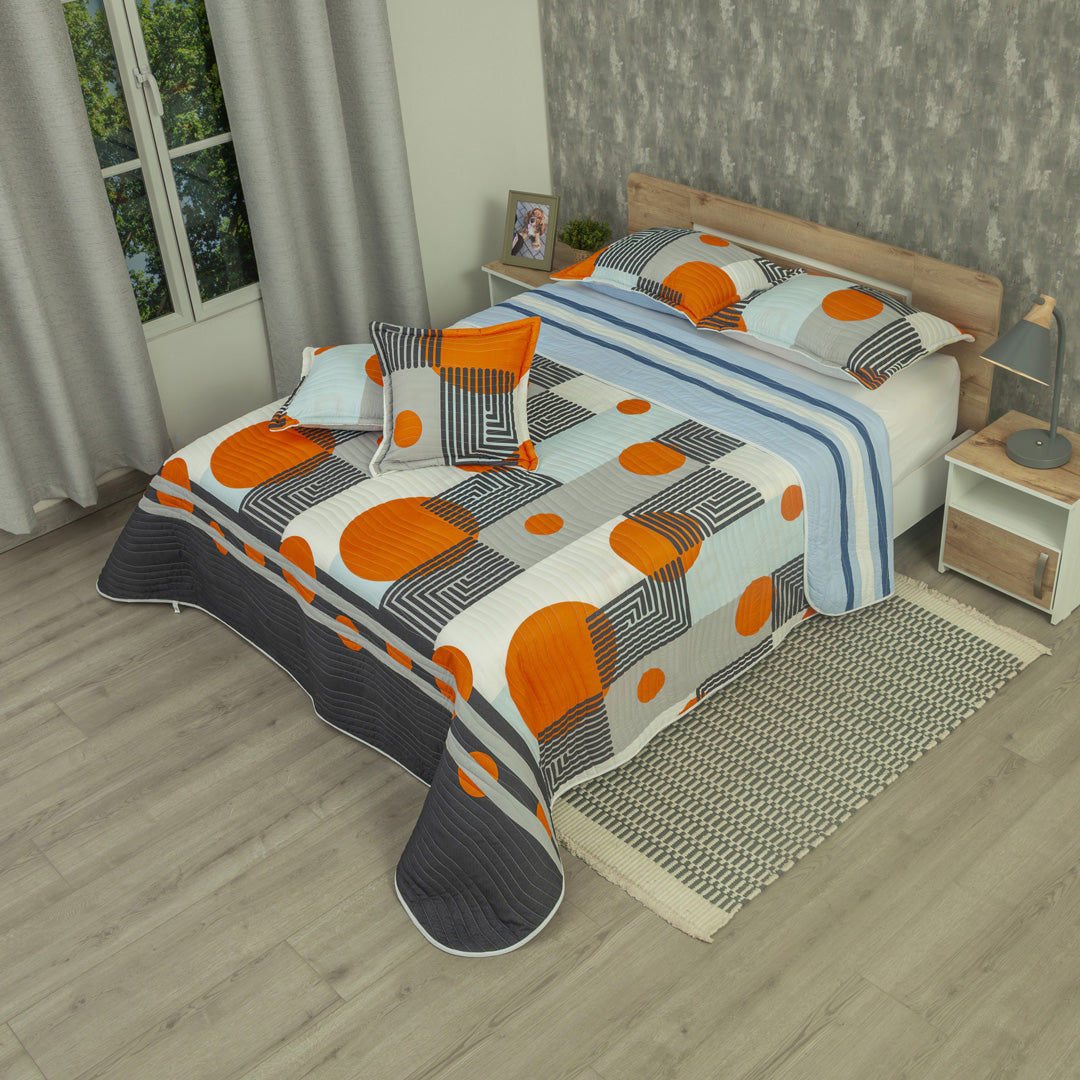 Cubrelecho Estampado Prensado Doble Faz Conexión Lineal