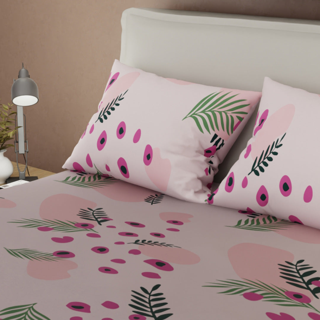 Juego De Sábanas Microfibra Suavizada Jardín Botánico Rosa