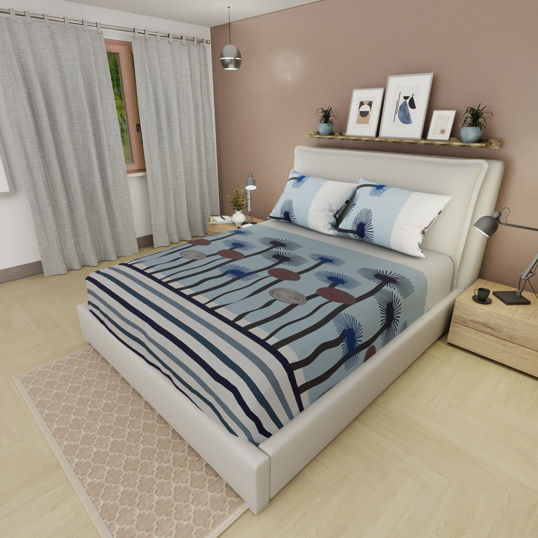 Sábana Ajustable Sol De Tierra Azul